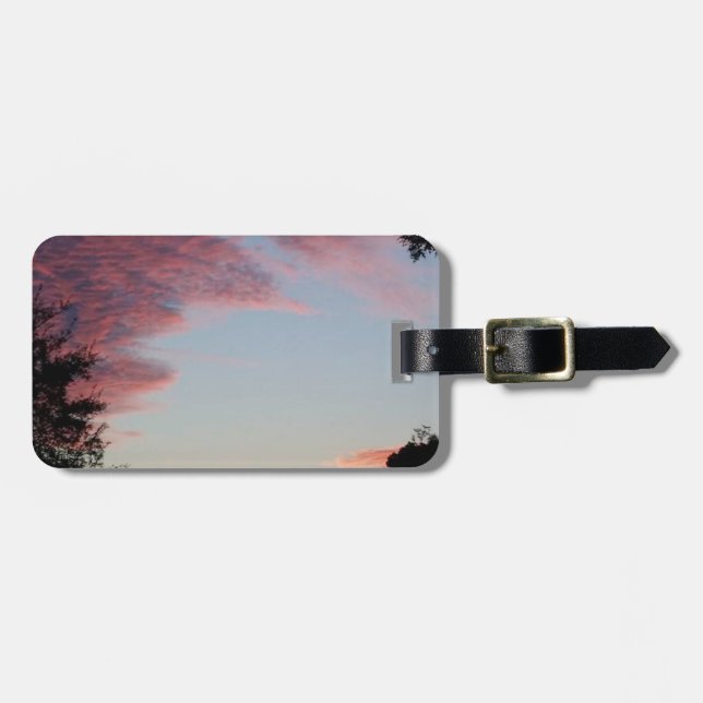 ein rosa, blauer und lila Sonnenaufgang Gepäckanhänger (Vorderseite horizontal)