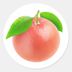 Ein rosa Grapefruit Runder Aufkleber
