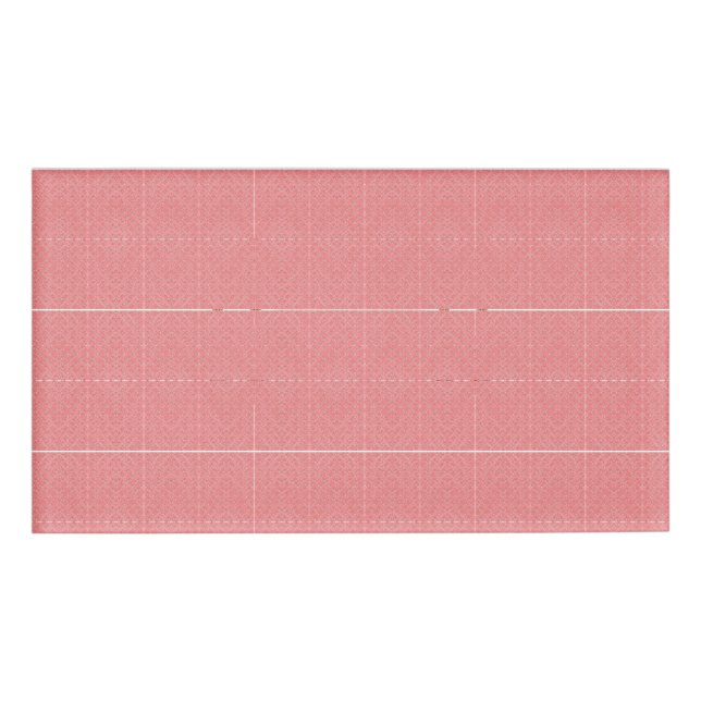 ein rosa Hintergrund mit einem Muster in der Mitte Namenschild (Vorderseite)