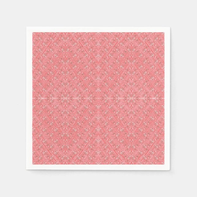 ein rosa Hintergrund mit einem Muster in der Mitte Serviette (Vorderseite)