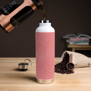 ein rosa Hintergrund mit einem Muster in der Mitte Trinkflasche