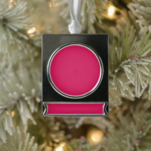 ein rosa Hintergrund mit weißem Rand Banner-Ornament Silber