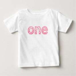 Ein rosa Muster 1. Geburtstags-Baby-T-Shirt Baby T-shirt