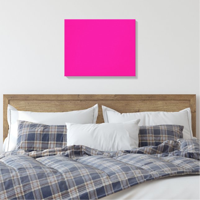 Ein rosa Quadrat mit weißem Rand, das einen Schwan Leinwanddruck (Insitu (Schlafzimmer))