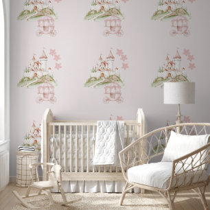 Ein rosa Schloss für eine Prinzessin Peel & Stick Tapete
