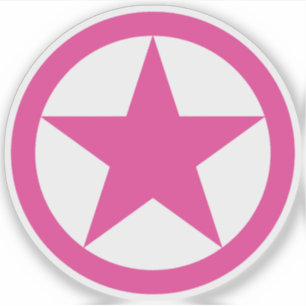 Ein rosa Stern des Feminismus - v7 Aufkleber