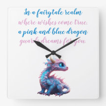 Ein rosa und blauer Drache bewacht Träume für Sie