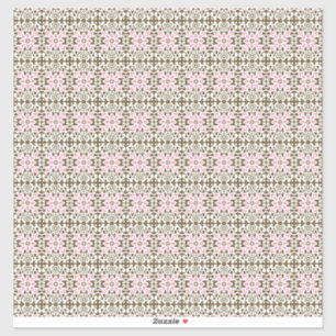 ein rosa und braunes Muster auf weißem Hintergrund Aufkleber