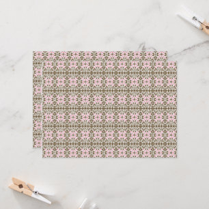 ein rosa und braunes Muster auf weißem Hintergrund Einladung