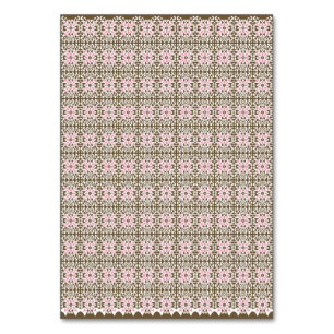 ein rosa und braunes Muster auf weißem Hintergrund Tischnummer