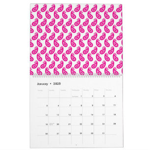ein rosa und weißer Hintergrund mit einem Muster Kalender