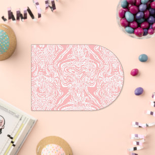 ein rosa und weißes abstraktes Design auf weißem H Acryleinladungen