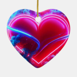 Ein rot glühendes, rauchiges Herz an einem Valenti Keramik Ornament