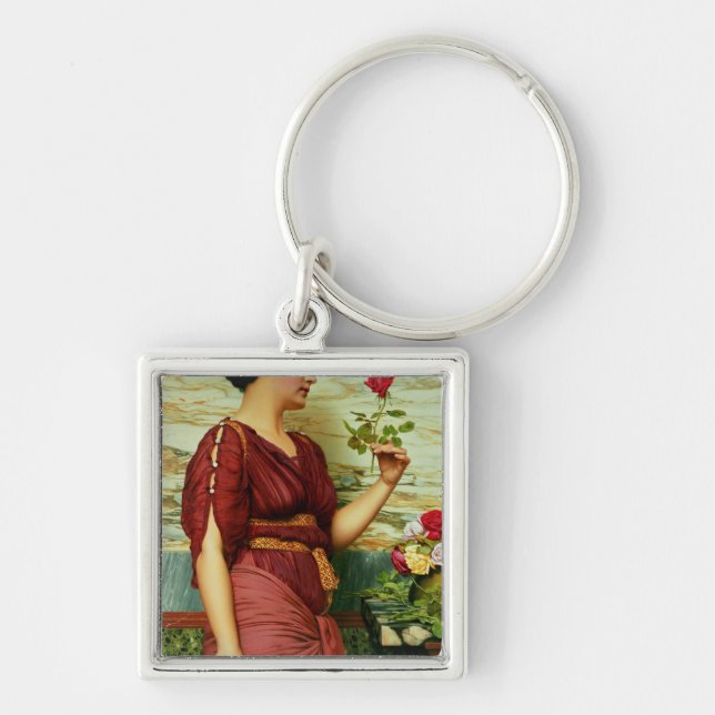 Ein Rot, Rote Rose Schlüsselanhänger (Vorne)