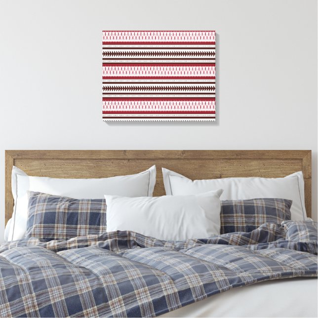 ein rot-weiß gestreiftes Muster Leinwanddruck (Insitu (Schlafzimmer))