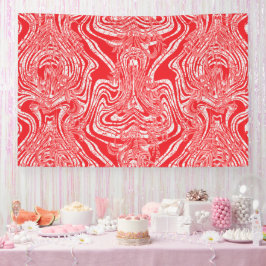 ein rot-weißes Bild eines Musters auf einem weißen Banner