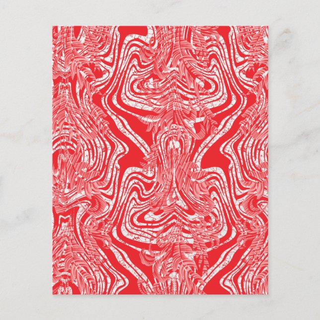 ein rot-weißes Bild eines Musters auf einem weißen Flyer (Vorne)