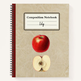 Ein roter Apfel und eine halbe Personalisierte Zus Notizbuch