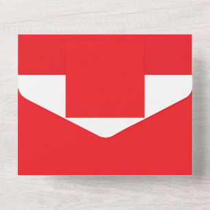 ein roter Hintergrund mit weißem Rand All In One Einladung