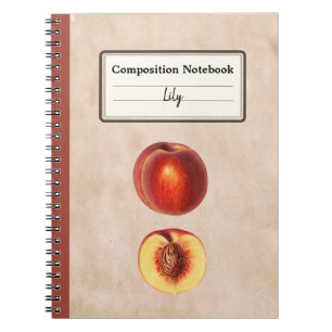 Ein roter Pfirsich und eine halbe Personalisierte  Notizblock