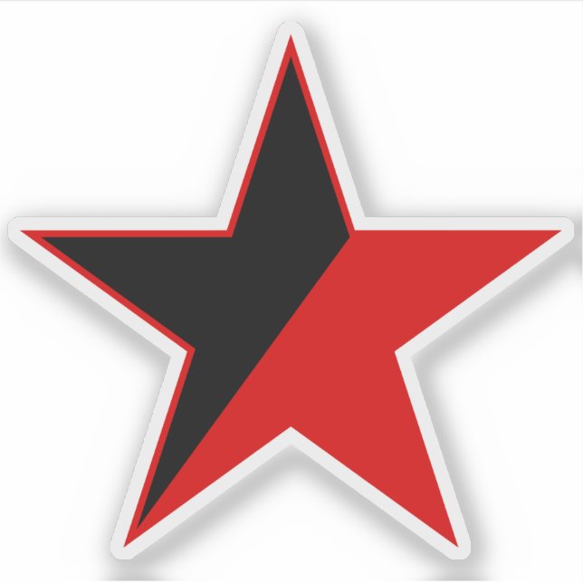 Ein roter Stern der Anarchie v2 Aufkleber (Vorderseite)
