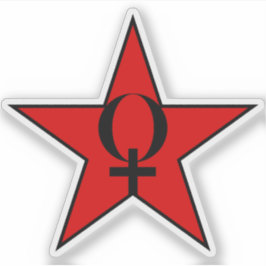 Ein roter Stern des Anarcha-Feminismus v3 Aufkleber