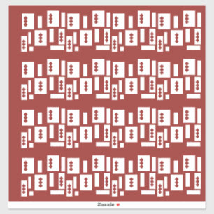 Ein roter Teppich mit einem textilen Muster wird a Aufkleber