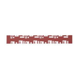 Ein roter Teppich mit einem textilen Muster wird a Einladungsbanderole