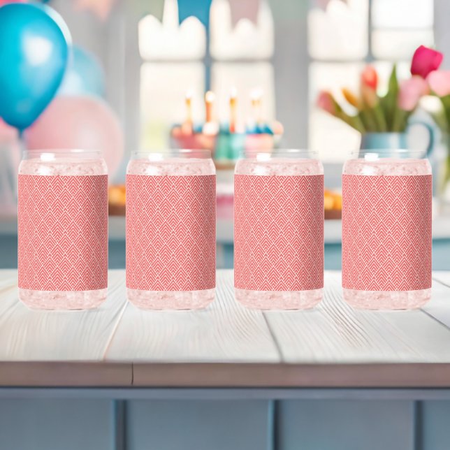 ein roter und weißer Hintergrund mit einem Muster Dosenglas (Insitu (Baby Party))