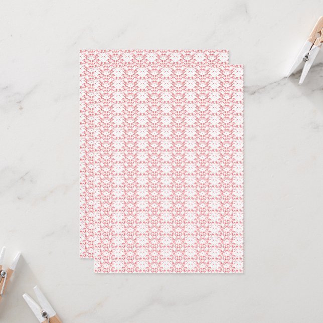 ein roter und weißer Hintergrund mit einem Muster Einladung (Vorderseite/Rückseite Beispiel)