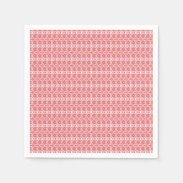 ein roter und weißer Hintergrund mit einem Muster Serviette (Vorderseite)
