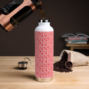 ein roter und weißer Hintergrund mit kleinen weiße Trinkflasche