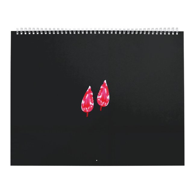 ein rotes Blätter auf schwarzem Hintergrund Kalender (Titelbild)
