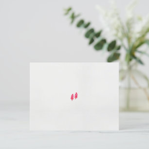 ein rotes Blätter auf schwarzem Hintergrund Postkarte