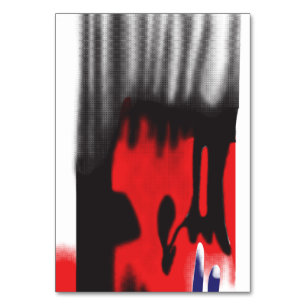 Ein rotes Grafikdesign mit kühnen geometrischen Fo Tischnummer