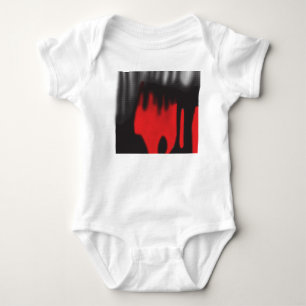 Ein rotes grafisches Design mit fett geometrischer Baby Strampler