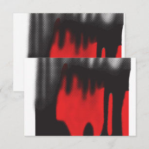 Ein rotes grafisches Design mit fett geometrischer Dankeskarte