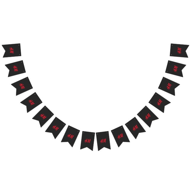 ein rotes h- und m-Logo auf schwarzem Hintergrund Wimpelkette (Alle)