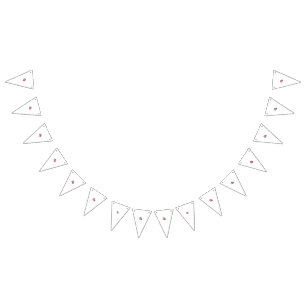 Ein rotes Herzsymbol, das mit glatten, fetten Lini Wimpelkette
