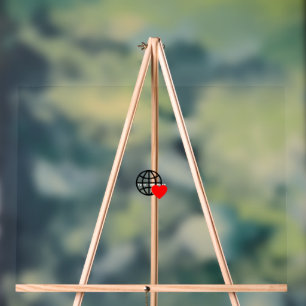 Ein rotes Herzsymbol mit glatten, fetten Linien Acrylschild