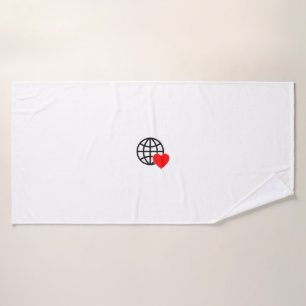 Ein rotes Herzsymbol mit glatten, fetten Linien Badehandtuch