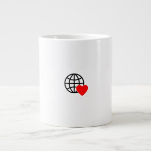 Ein rotes Herzsymbol mit glatten, fetten Linien Jumbo-Tasse