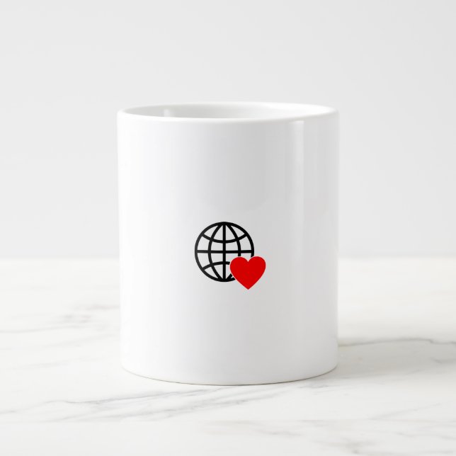 Ein rotes Herzsymbol mit glatten, fetten Linien Jumbo-Tasse (Vorderseite)
