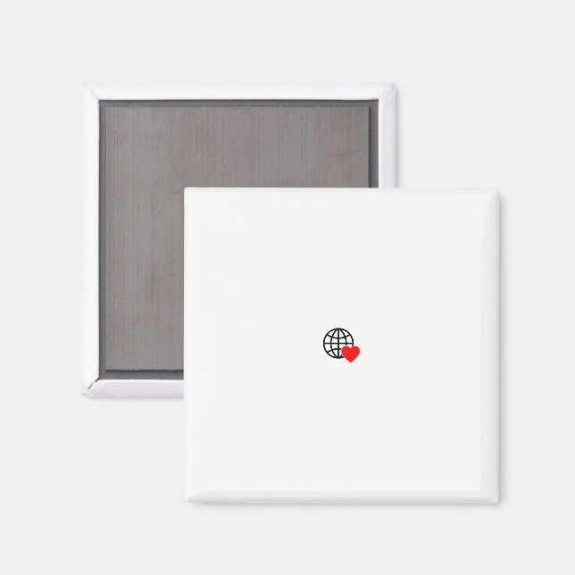 Ein rotes Herzsymbol mit glatten, fetten Linien Magnet (Vorderseite/Rückseite)