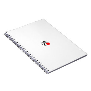 Ein rotes Herzsymbol mit glatten, fetten Linien Notizblock
