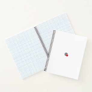 Ein rotes Herzsymbol mit glatten, fetten Linien Notizbuch