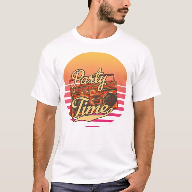 Ein rotes Retro für das Party T-Shirt (Vorderseite)