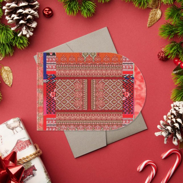 ein rotes und beige Muster Acryleinladungen (Insitu (Feiertag))