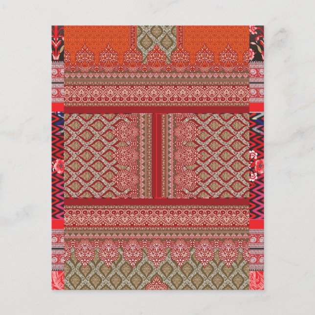 ein rotes und beige Muster Flyer (Vorne)