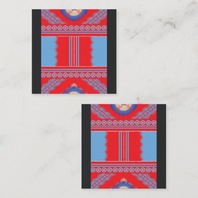 ein rotes und blaues Muster Treuekarte (Vorne/Hinten)